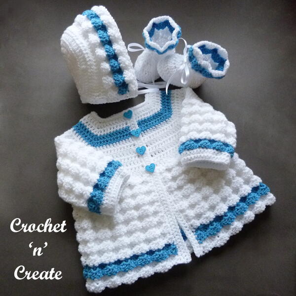 Raised Shell Baby Outfit | AllFreeCrochet.com