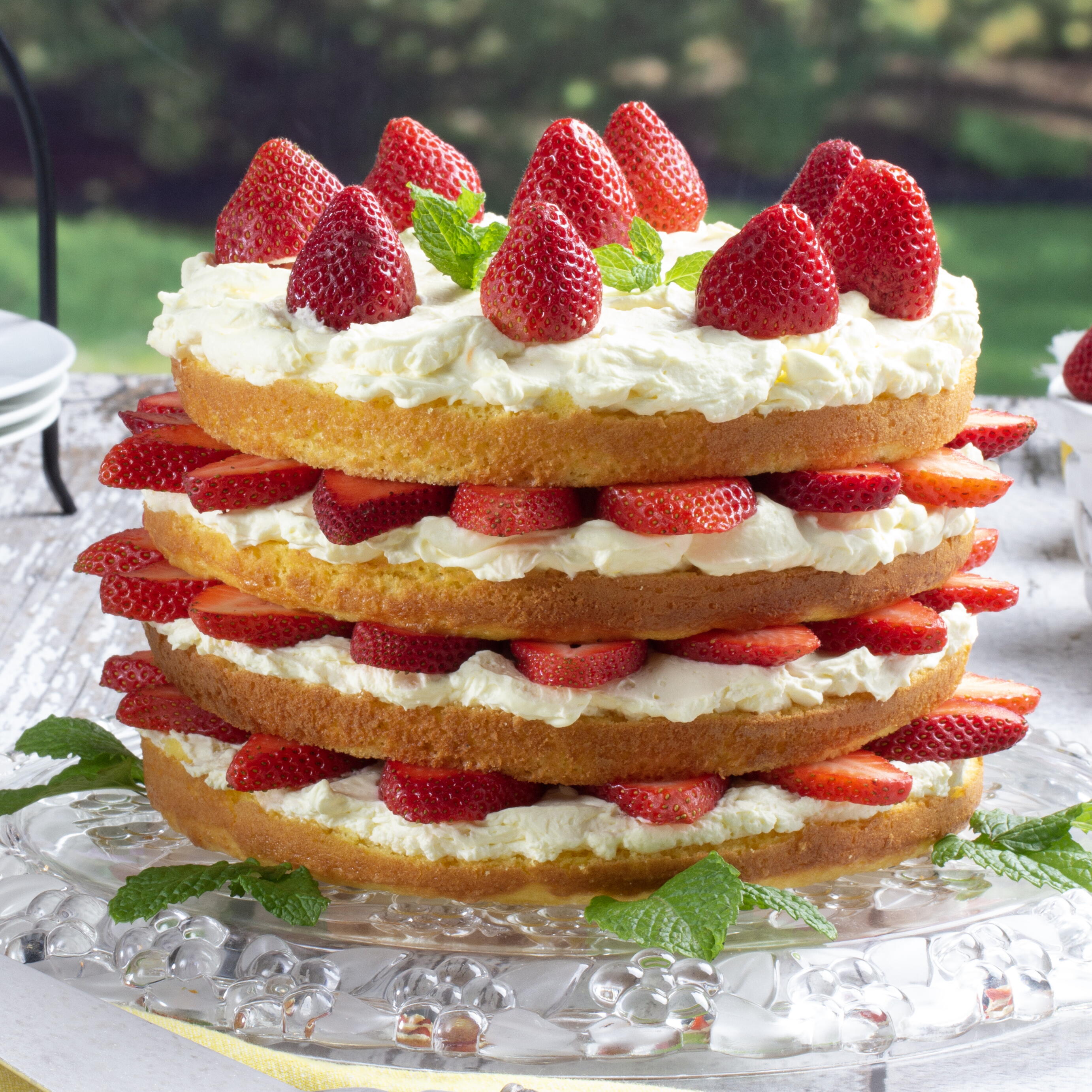 Florida Strawberry Lemon Torte | MrFood.com