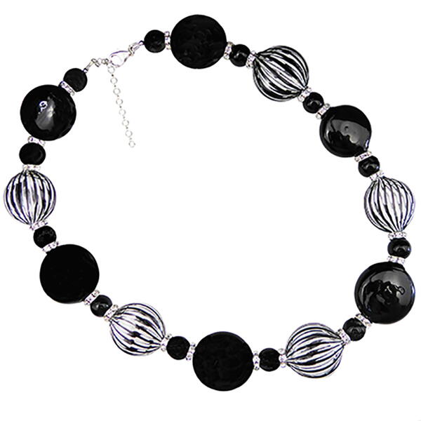 Black Filigrana Blown Penny Necklace