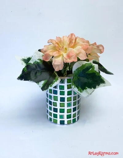 How To Make A Diy Mosaic Flower Vase From A Recycled Soup Can
