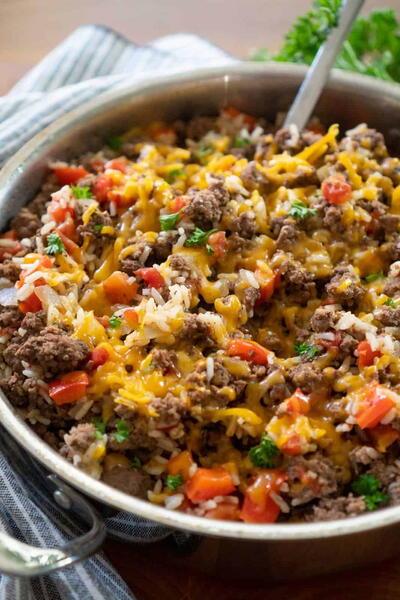 Ground Beef And Rice Skillet