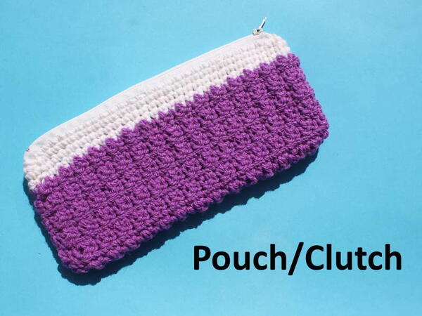 Woman's Easy Pouch/clutch With Zipper/crochet Wedding Bag
