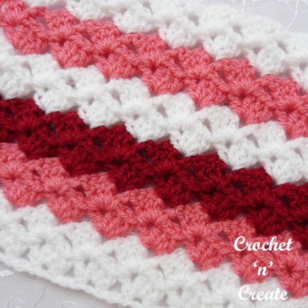 Adjacent Shells Crochet Stitch