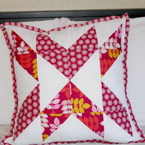 Quilt Block Inspired Throw Pillow