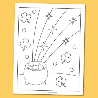 Printable Pot Of Gold Coloring Page