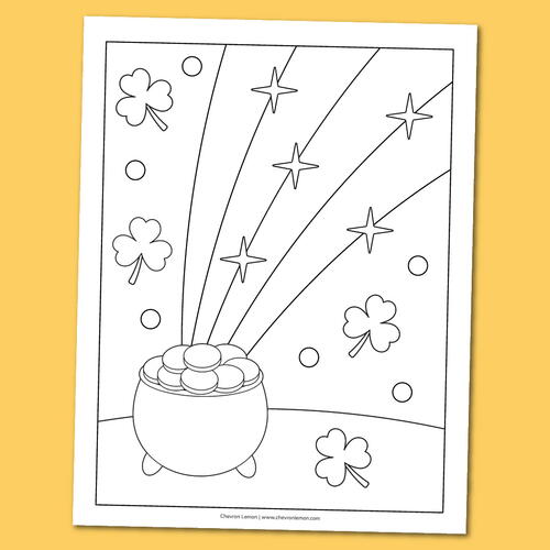 Printable Pot Of Gold Coloring Page | AllFreeHolidayCrafts.com