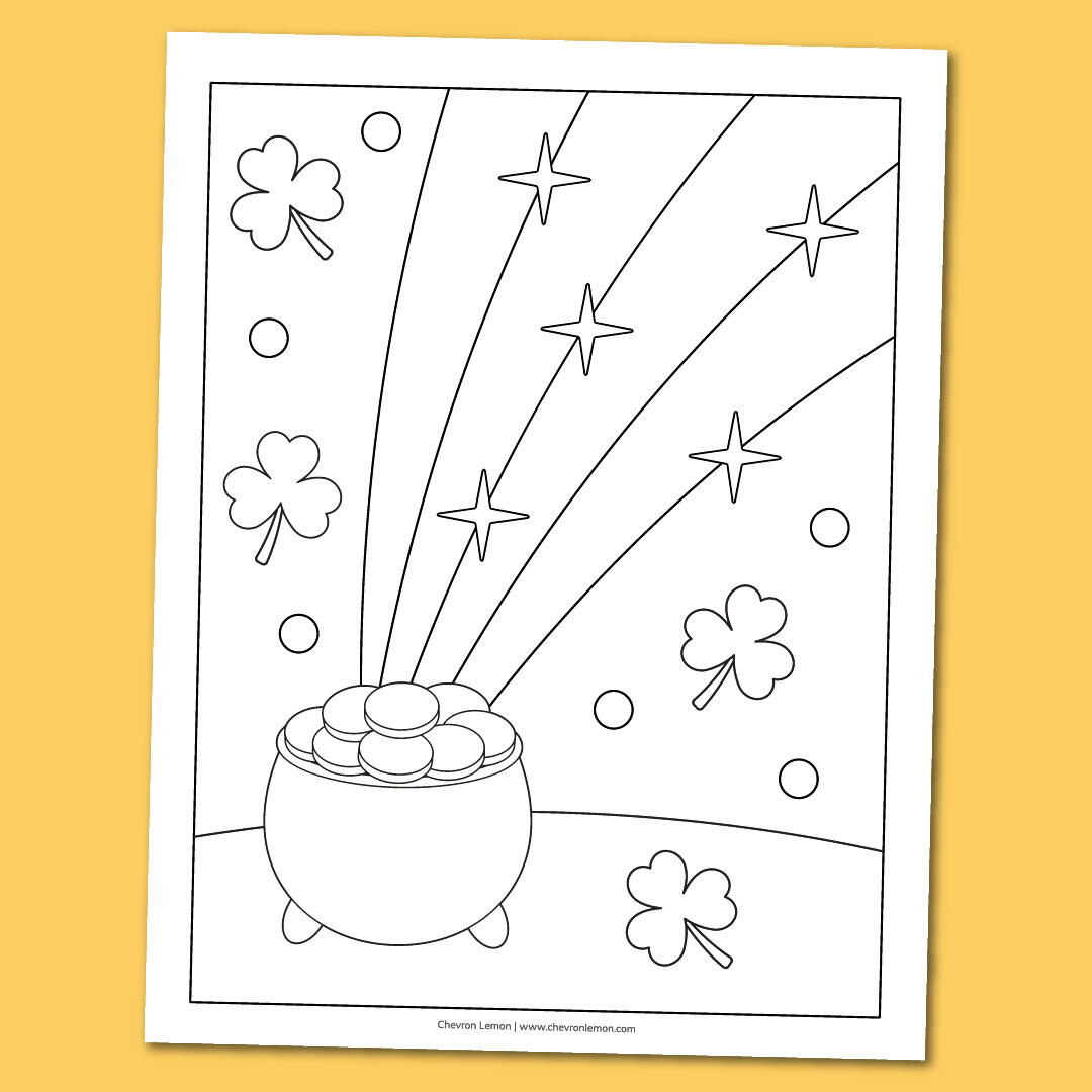 Printable Pot Of Gold Coloring Page | AllFreeHolidayCrafts.com