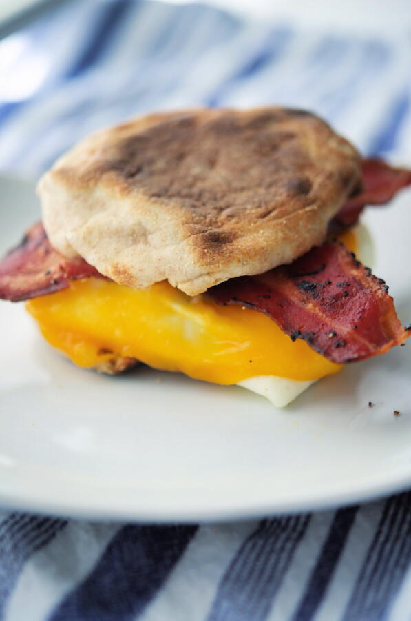 Turkey Bacon, Cheddar And Egg White Sandwich