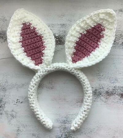 Crochet Headband with Bunny Ears