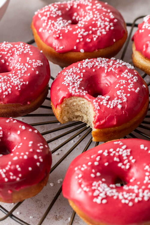 Blackberry Glazed Ring Donuts
