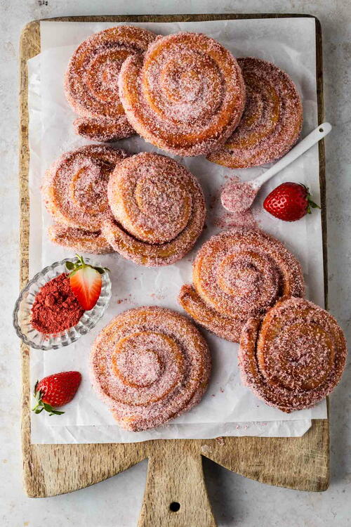 Strawberry Donut Rolls