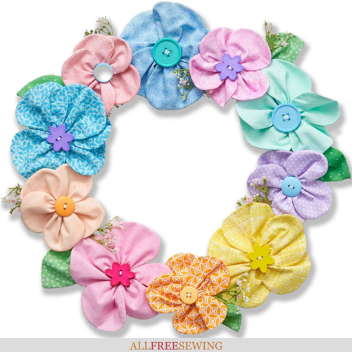 Fab Flower Fabric Wreath DIY