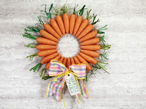 Dollar Tree Easter Carrot Wreath
