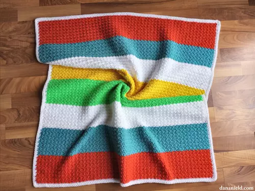 Striped Suzette Stitch Baby Blanket Pattern
