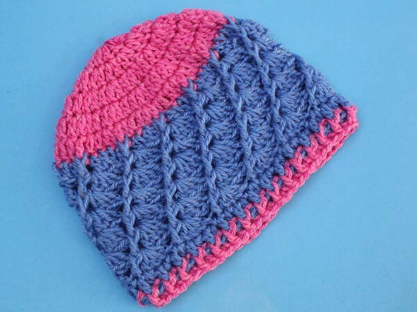 Baby Beanie Hat Basic For Beginners Handmade Spiral Pattern 