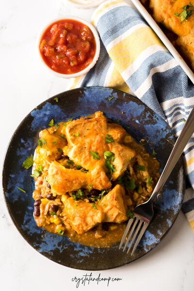 Chicken Enchilada Casserole With Biscuits