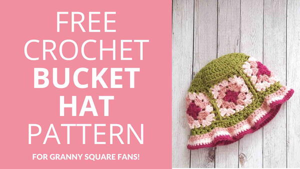 Grannies & Stripes Bucket Hat Crochet Pattern