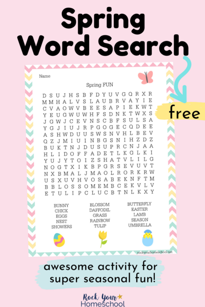 Free Spring Fun Word Search For Easy Activity With Kids