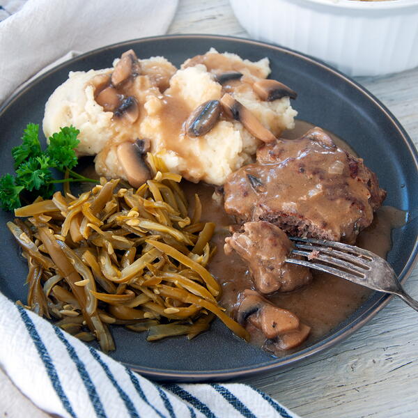 Homemade Salisbury Steak With Mushroom Gravy