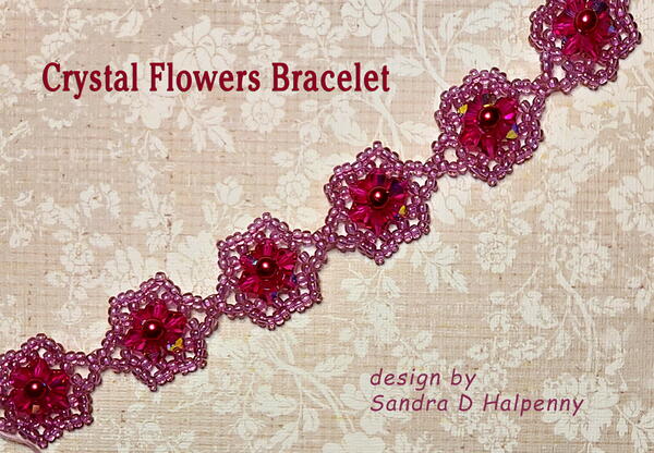 Crystal Flowers Bracelet Pattern 