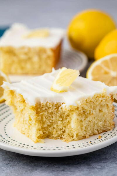 Homemade Lemon Sheet Cake | FaveSouthernRecipes.com