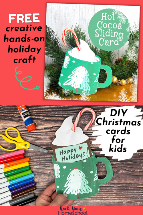 Diy Christmas Cards For Kids: Cute Crafts Of Hot Cocoa Mugs (free Set)