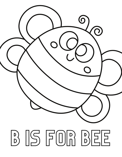 Fun Bee Coloring Page