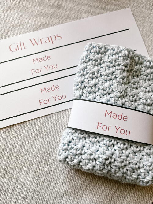 Made For You, Crochet Dishcloth Wrap Label (free Printable)