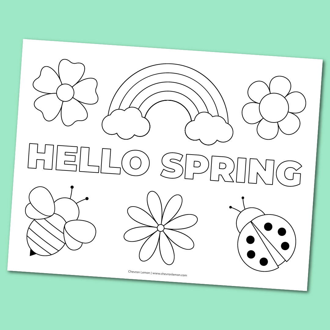 Printable Hello Spring Coloring Page | AllFreeHolidayCrafts.com