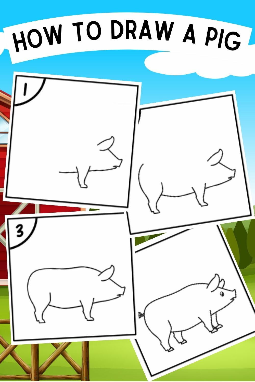 Pig Drawing Graph How To Draw A Pig Step By Step