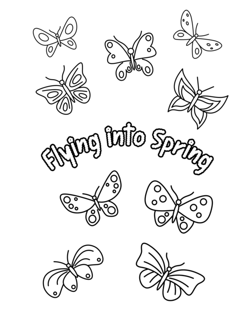 Flying Into Spring Coloring Page