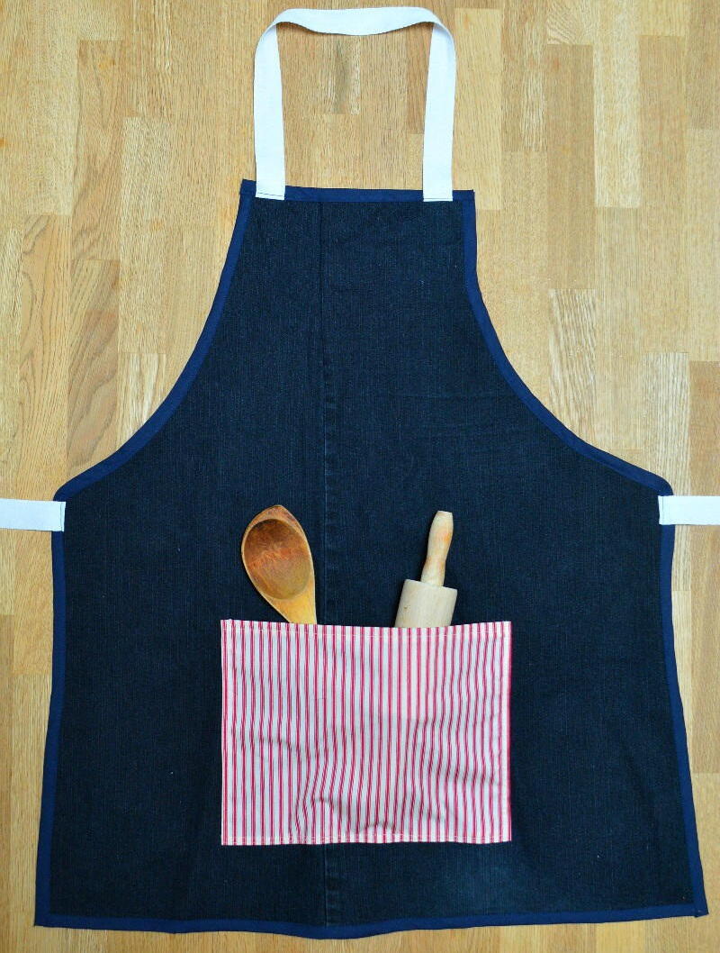 Recycled Denim Apron Tutorial | AllFreeSewing.com recycled-denim-apron-tutorial-allfreesewing-com
