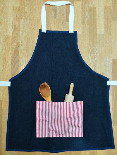 Reconstruct Apron Recycled Denim Apron Tutorial | AllFreeSewing.com