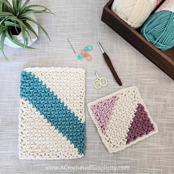 Corner To Corner C2c Mini Bean Stitch Square & Rectangle