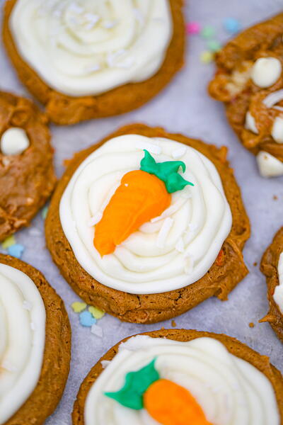 Easy Carrot Cake Cookies With Cream Cheese Frosting