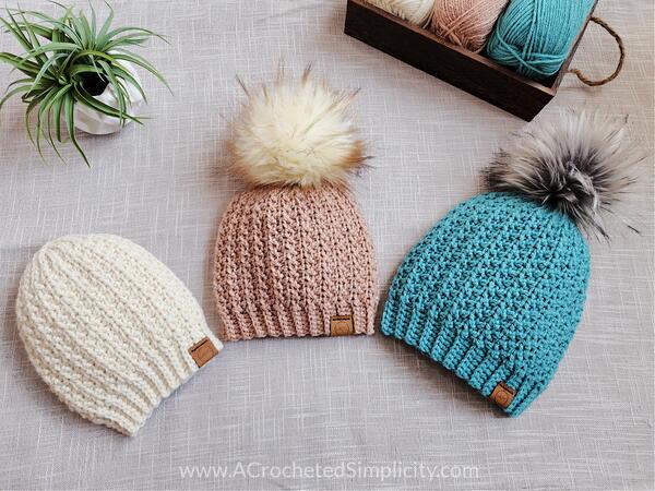 Easy Short Row Crochet Hat