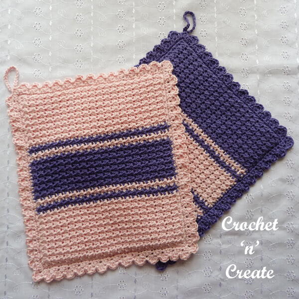 Crochet Moss Stitch Potholder