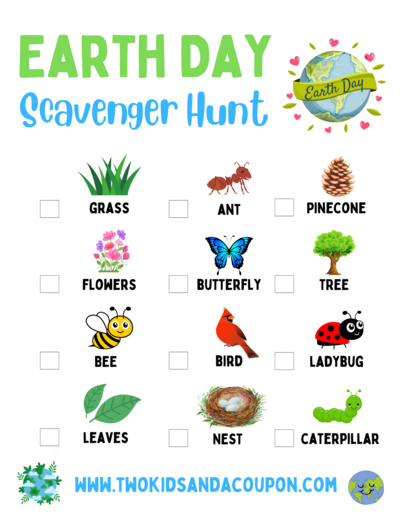 Free Printable Earth Day Scavenger Hunt For Kids