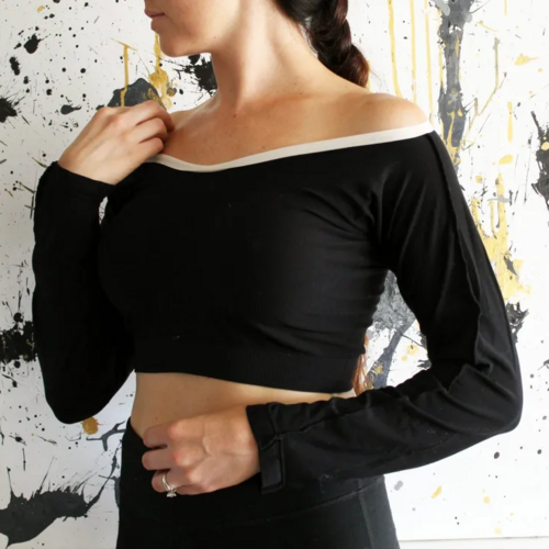 Refashioned Long Sleeve Top from Leggings