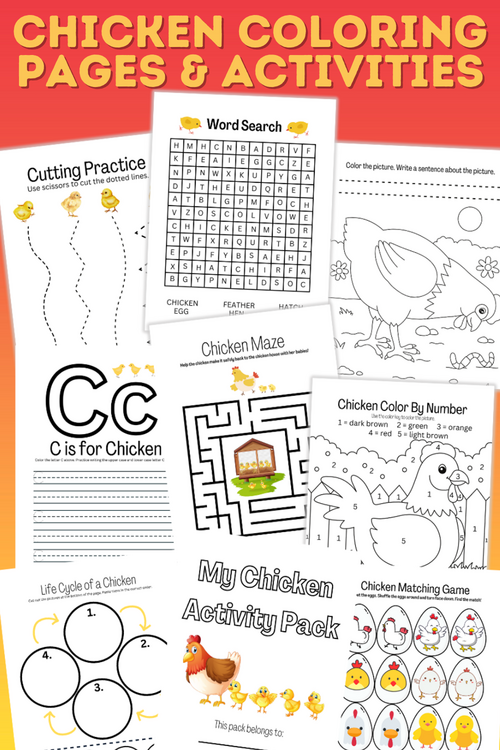 Free Chicken Coloring Pages And Activities For Kids