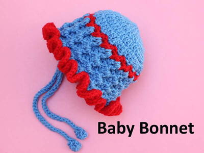 Crystal Waves Baby Bonnet/baby Ruffles Bonnet/hat