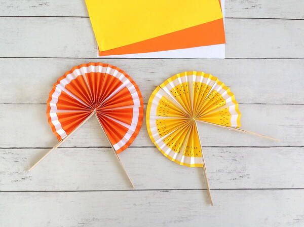 Fruit Paper Fan Craft For Kids