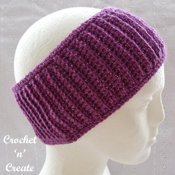 Sparkly Ridge Crochet Headband Pattern
