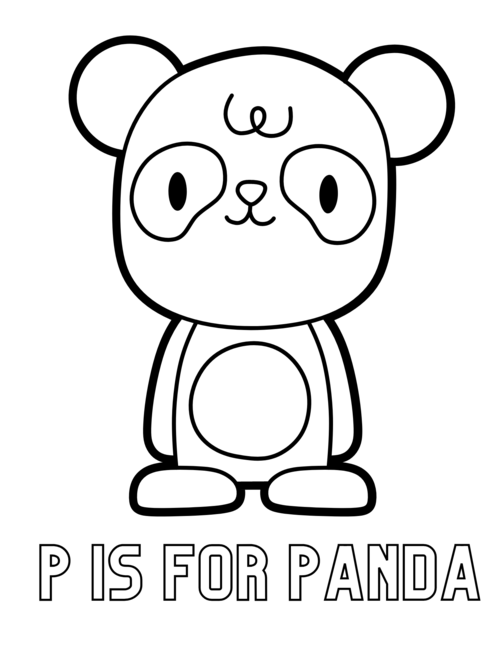 cute panda coloring page