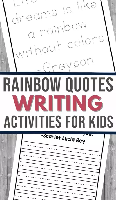 Rainbow Quotes Writing Sheets
