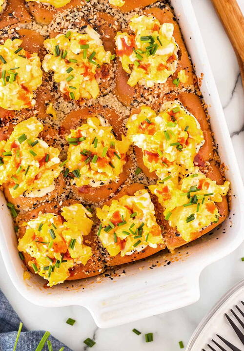 Stuffed Bacon Egg Breakfast Sliders Bake