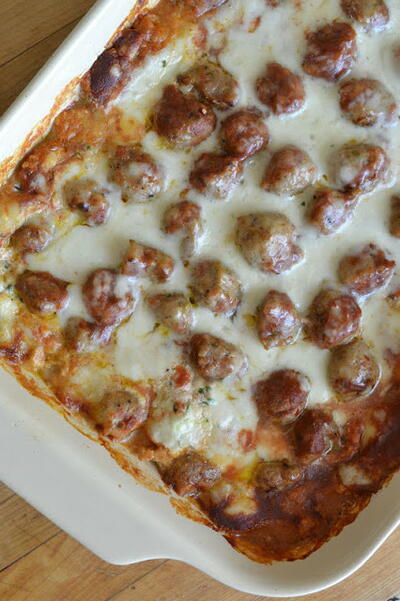 Spicy Lasagna with Sausage Meatballs