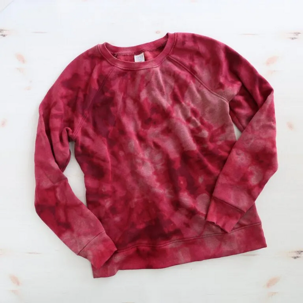 Bleach tie dye red sweatshirt Clearance