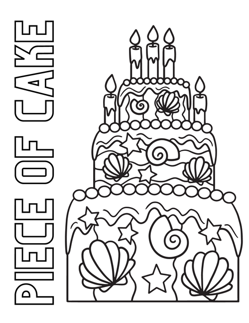 Cute Cake Coloring Pages