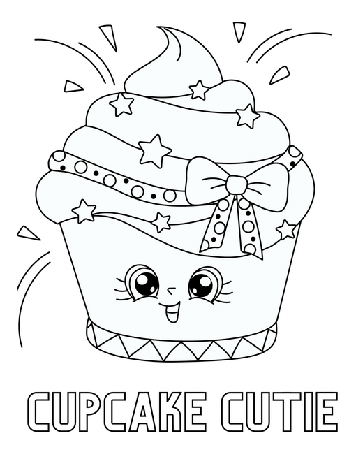 Cute Cupcake Coloring Pages